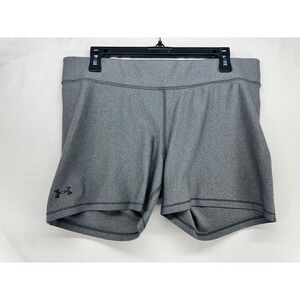 Under Armour Womens XL Gray HeatGear Compression Volleyball Shorts 3 Inch Inseam